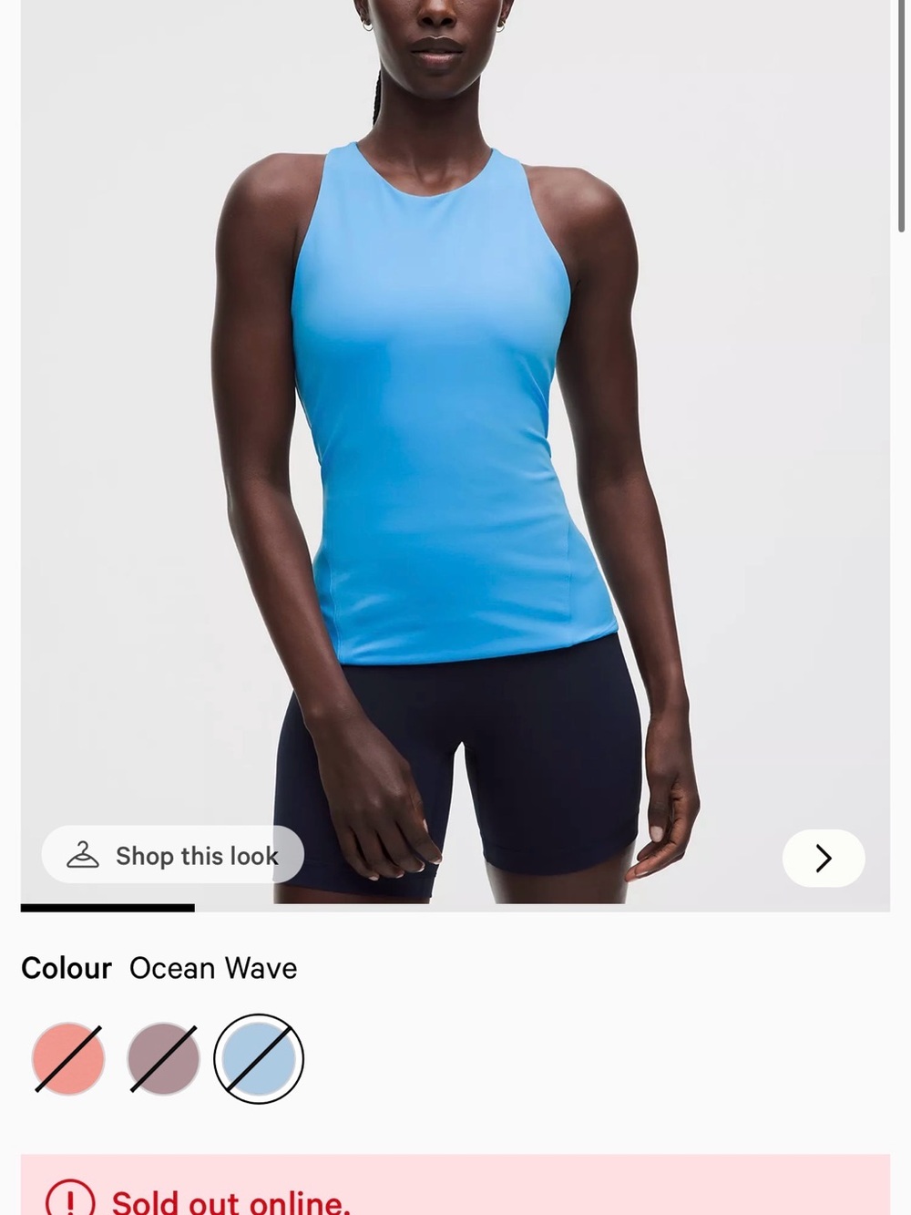 Lululemon Racerback High-neck Tennis Tank in ocean wave Large